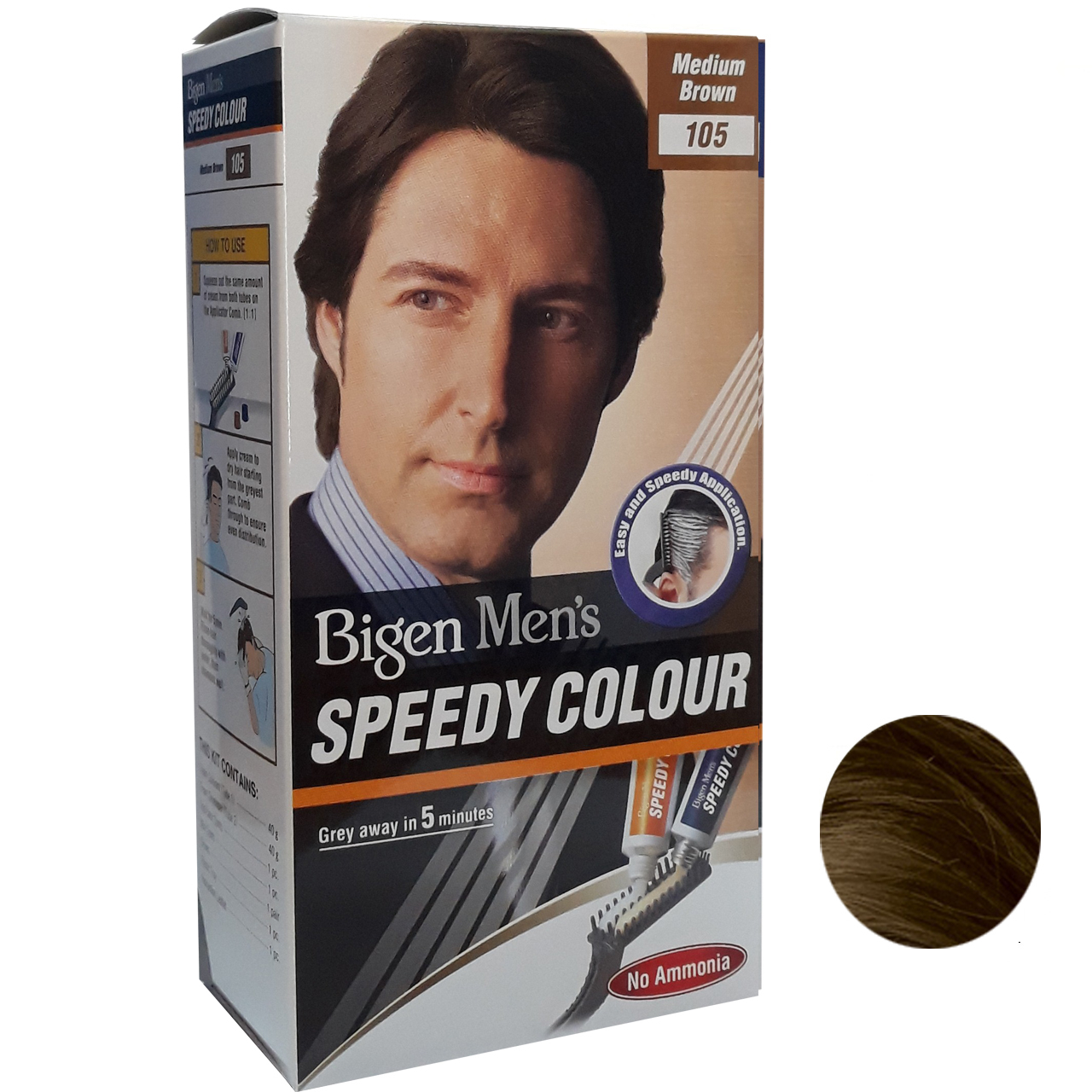 کیت رنگ مو بیگن سری Speedy Colour شماره 105 حجم 40 میلی لیتر رنگ قهواه ای متوسط کیت رنگ مو بیگن سری Speedy Colour شماره 105 حجم 40 میلی لیتر رنگ قهواه ای متوسط